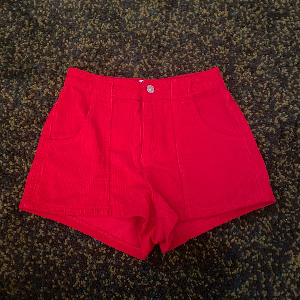 BDG Red Corduroy Shorts